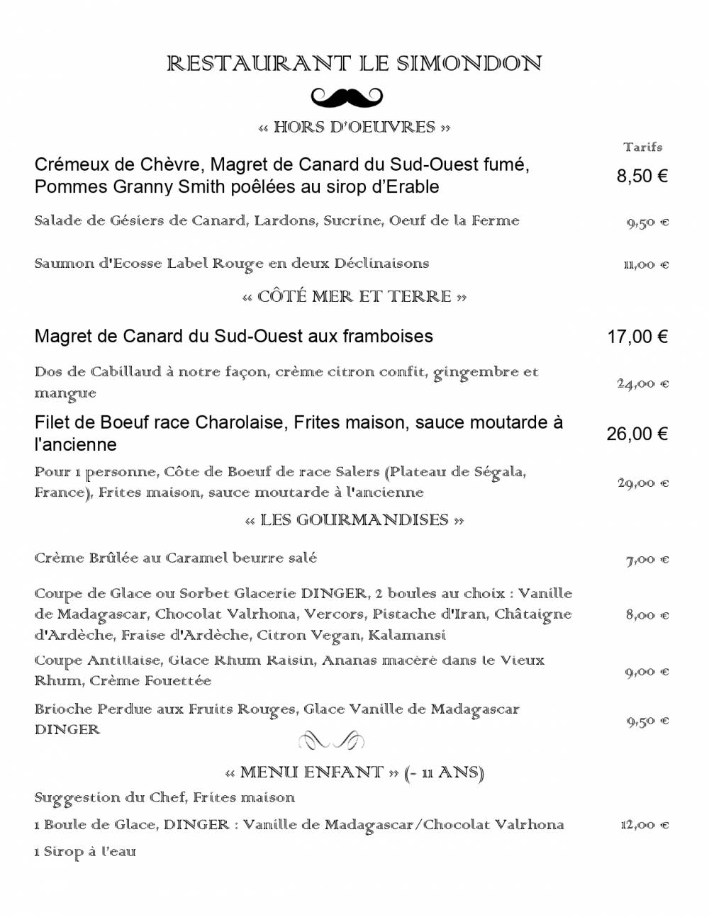 MENU WEE 18-19 MAI